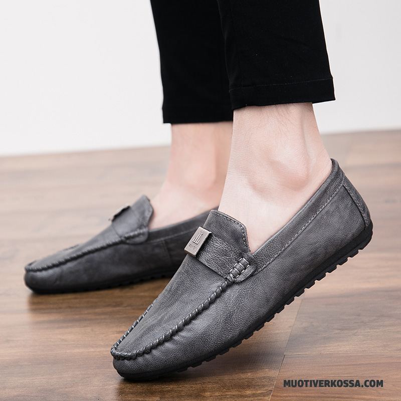 Mokasyny Męskie Buty Żeglarskie 2018 Slip On Casual Wszystko Pasuje Wiosna Czarny