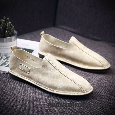 Mokasyny Męskie Casual Slip On Wszystko Pasuje Buty Brytyjski Lato Szary