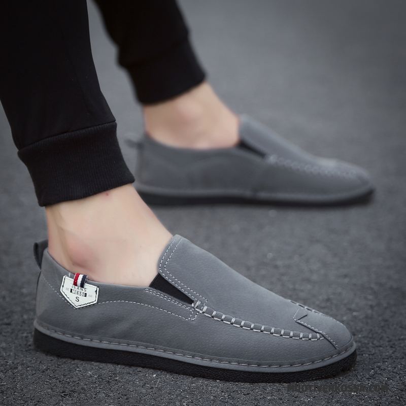 Mokasyny Męskie Tendencja Canvas Wszystko Pasuje Płótno Slip On Lato Szary