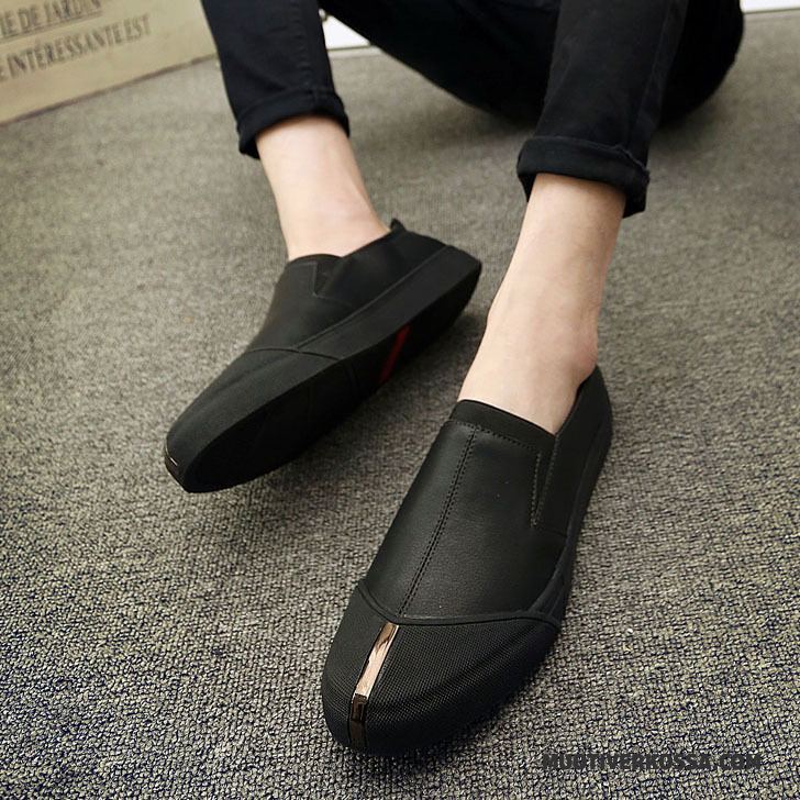 Mokasyny Męskie Wszystko Pasuje Tendencja Casual Loafers Buty Skórzane Buty Czarny