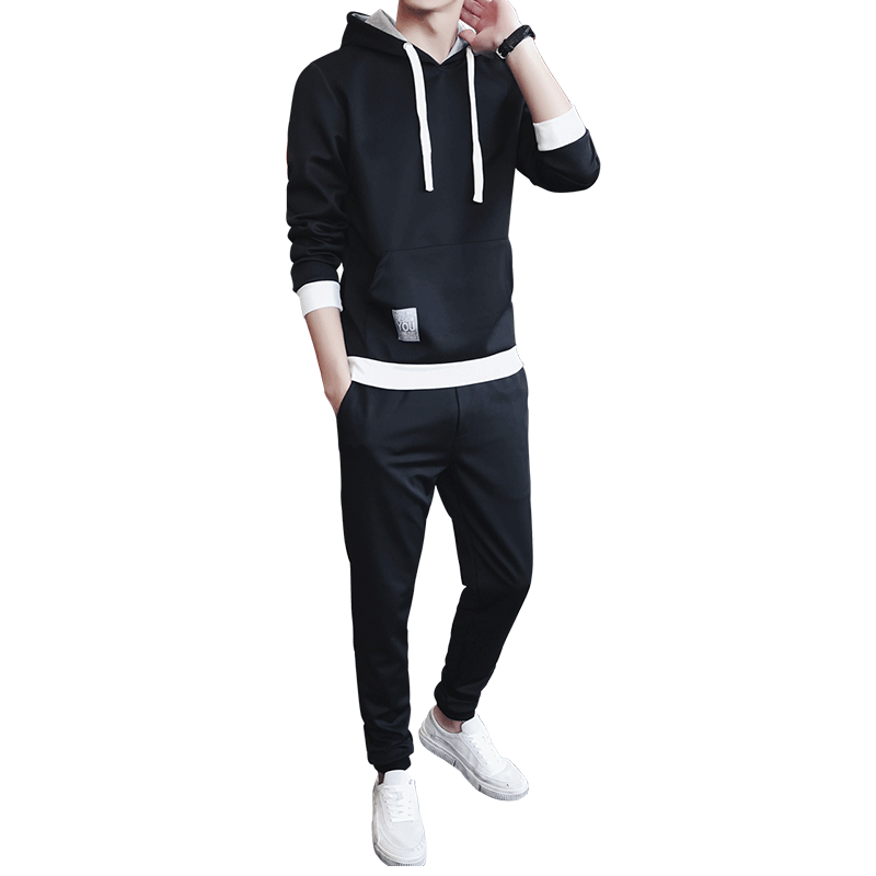 Odzież Sportowa Męskie Sportowe Bluzy Z Kapturem Casual Slim Fit Nastolatek Tendencja Biały