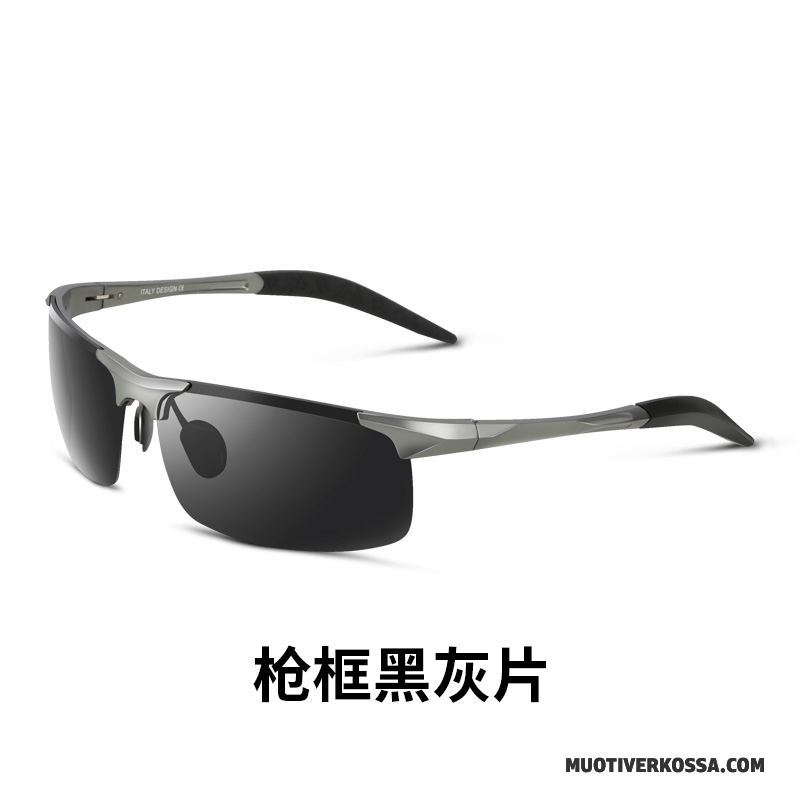 Okulary Przeciwsłoneczne Męskie Sportowe Trendy Dla Kierowców Polaryzator Srebrny Fioletowy Czarny