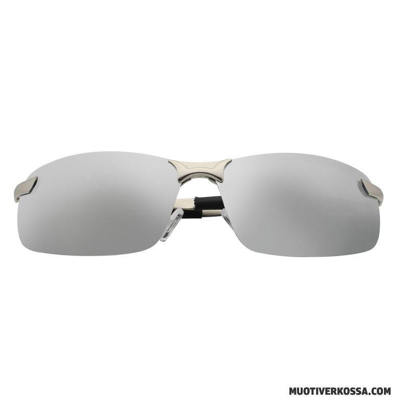 Okulary Przeciwsłoneczne Męskie Trendy Moda Dla Kierowców Sportowe Polaryzator Niebieski Srebrny