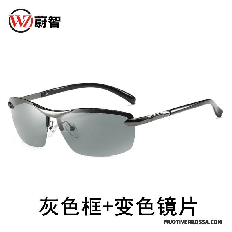 Okulary Przeciwsłoneczne Męskie Wielofunkcyjne Dla Kierowców Moda Polaryzator Komfortowy Wędkarstwo Szary Czarny