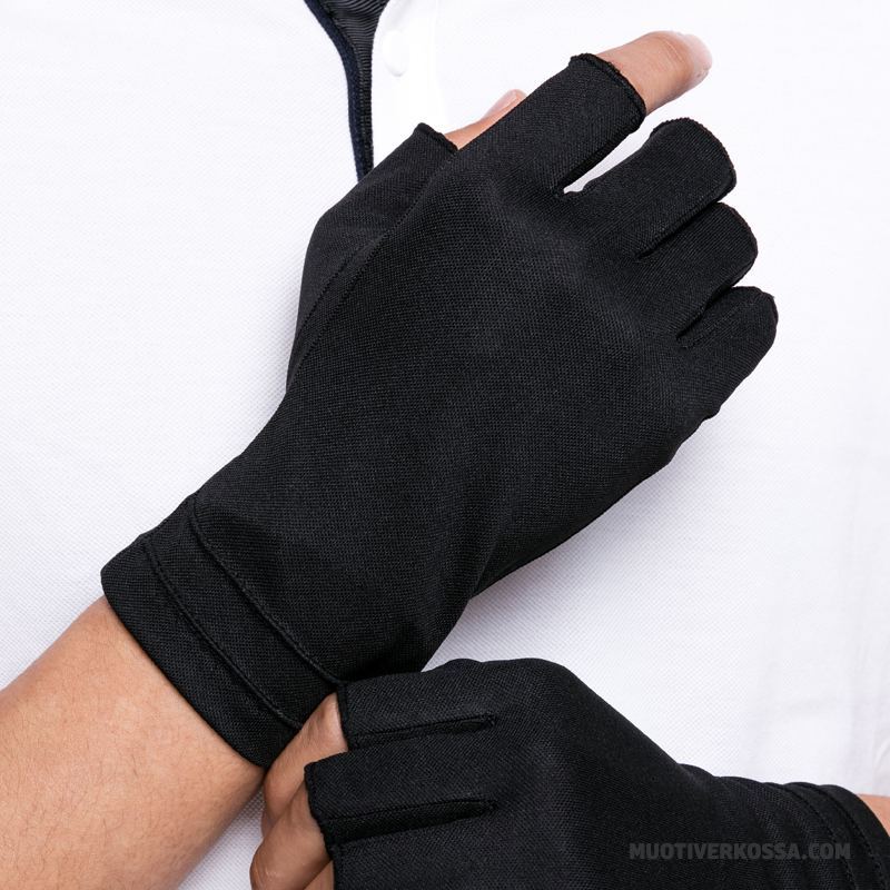 Rękawiczki Męskie Ochrona Przed Słońcem Jazdy Cienkie Jesień Dla Kierowców Lato Granatowy