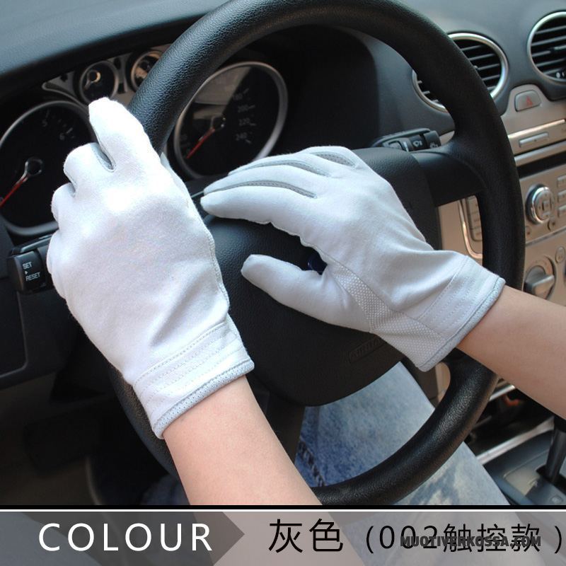 Rękawiczki Męskie Oddychające Z Bawełny Ochrona Przed Słońcem Cienkie 2018 Dla Kierowców Czarny