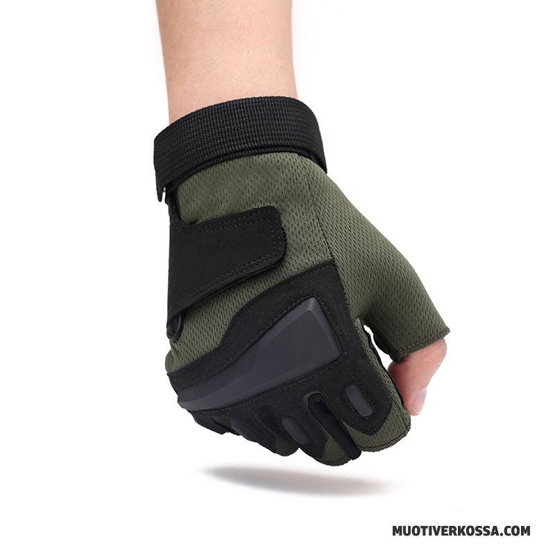 Rękawiczki Męskie Pół Palca Jazdy Taktyka Oddychające Ochrona Outdoor Czarny