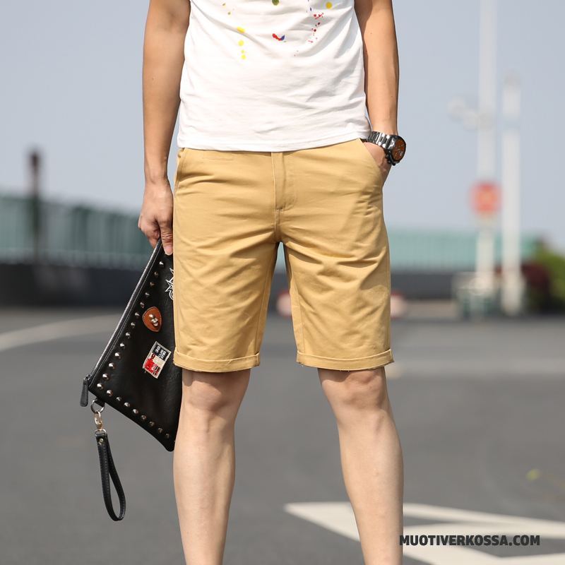 Spodenki Męskie Slim Fit Szorty Lato Oddychające Plażowe Casual Khaki Czysta