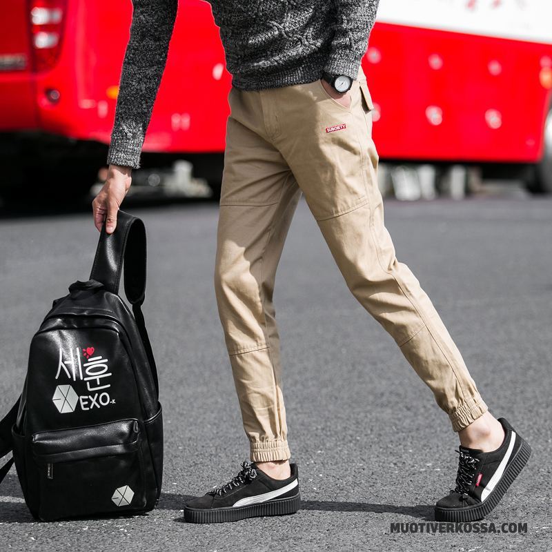 Spodnie Cargo Męskie Tendencja Casualowe Spodnie Wiosna Slim Fit Jesień Długie Granatowy