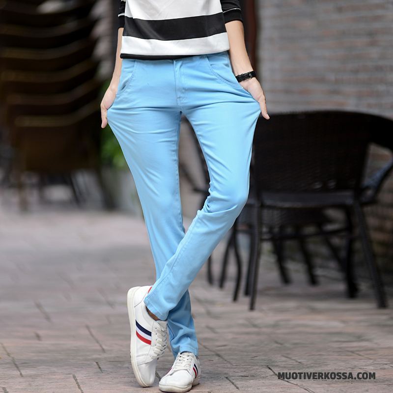 Spodnie Męskie Wiosna Nowy Tendencja Ołówkowe Spodnie Slim Fit Casualowe Spodnie Zielony