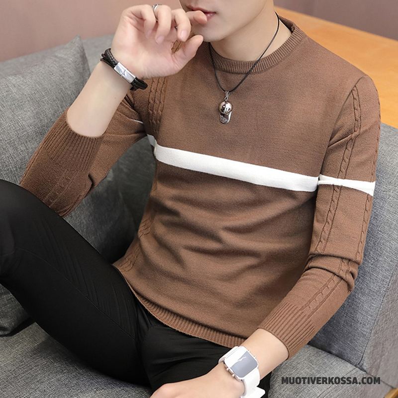 Sweter Męskie Plus Kaszmir Dla Grubych Slim Fit Tendencja Swetry Podkoszulek Szary