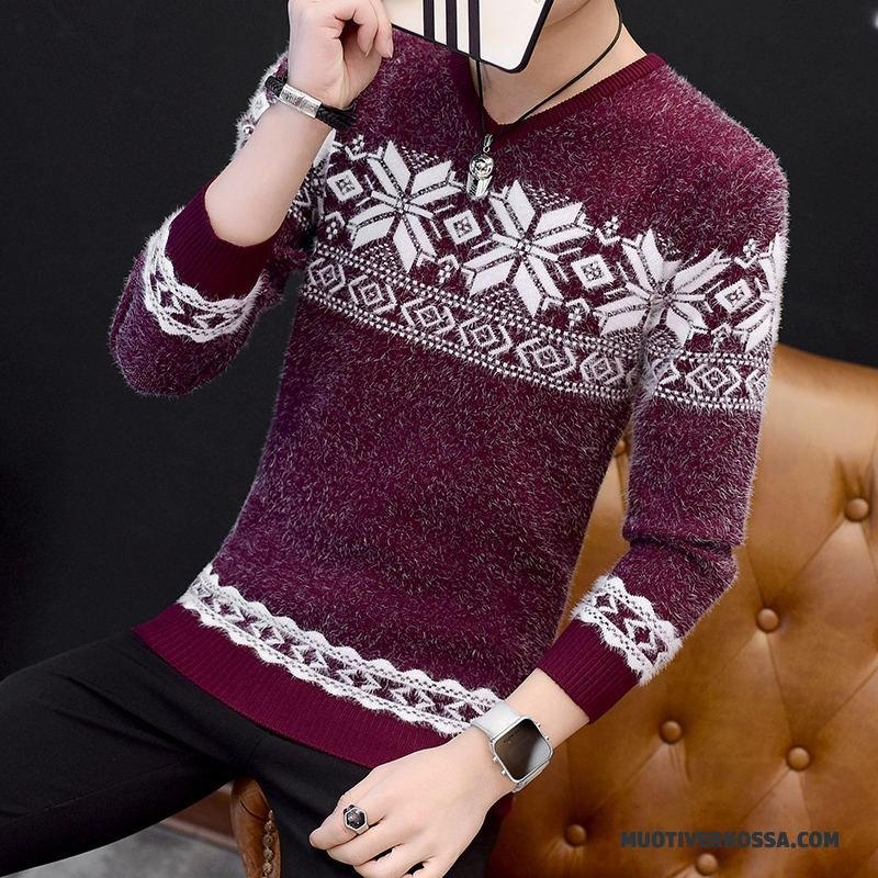 Sweter Męskie Pullover Osobowość Jesień Slim Fit Swetry Podkoszulek Czarny