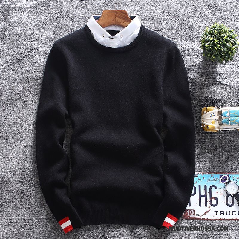 Sweter Męskie Slim Fit Płaszcz Młodzież Student Tendencja Pullover Granatowy