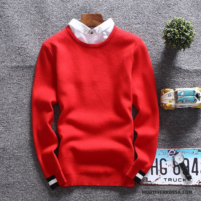 Sweter Męskie Slim Fit Płaszcz Młodzież Student Tendencja Pullover Granatowy