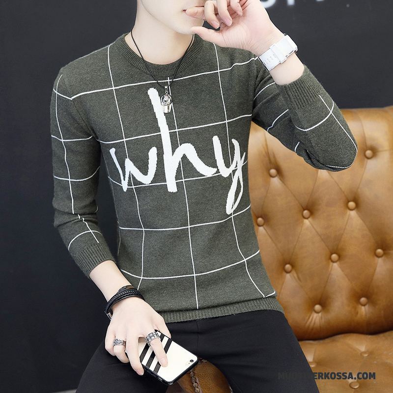 Sweter Męskie Topy Slim Fit Dla Grubych T-shirt Z Długim Rękawem Ciepłe Zima Szary