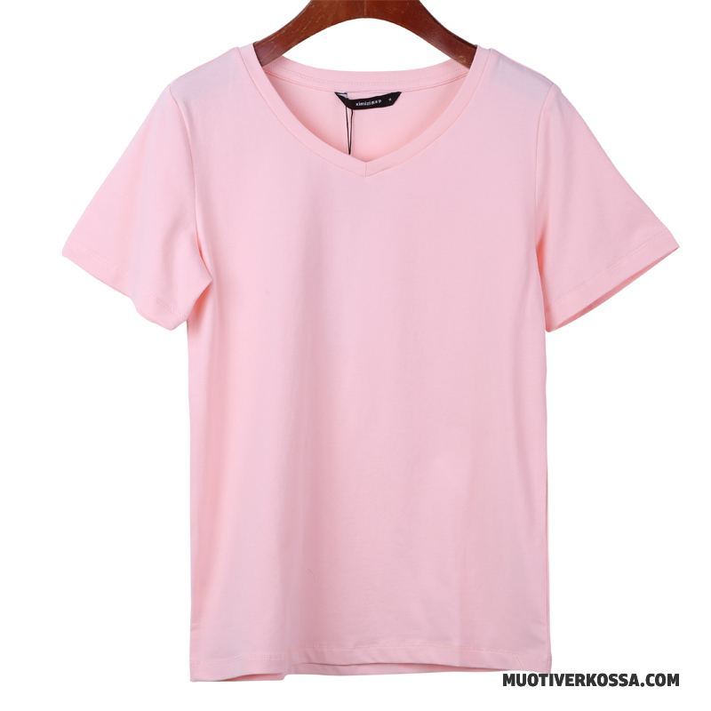 T-shirt Damskie Nowy Topy Lato Krótki Rękaw Bawełna Szerokie Czysta Biały Czarny