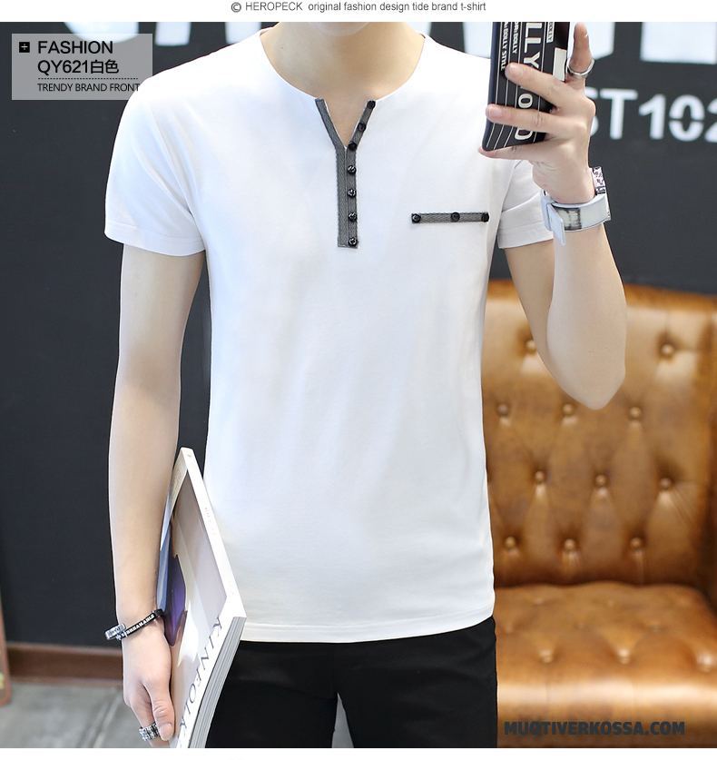 T-shirt Męskie Nowy Tendencja Krótki Rękaw Lato Topy 2018 Szary
