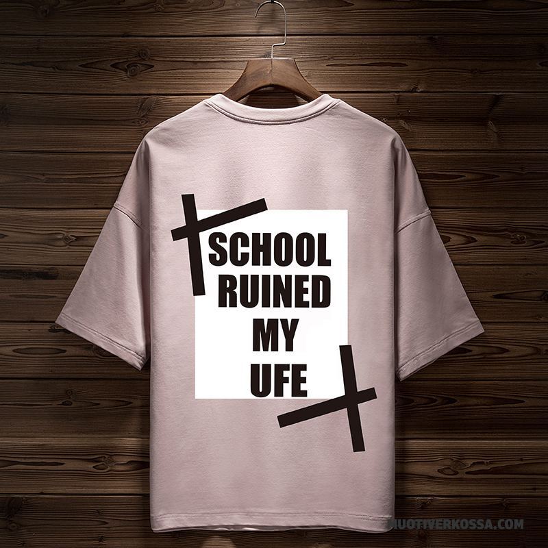 T-shirt Męskie Student Topy 2018 Tendencja Szerokie Lato Żółty