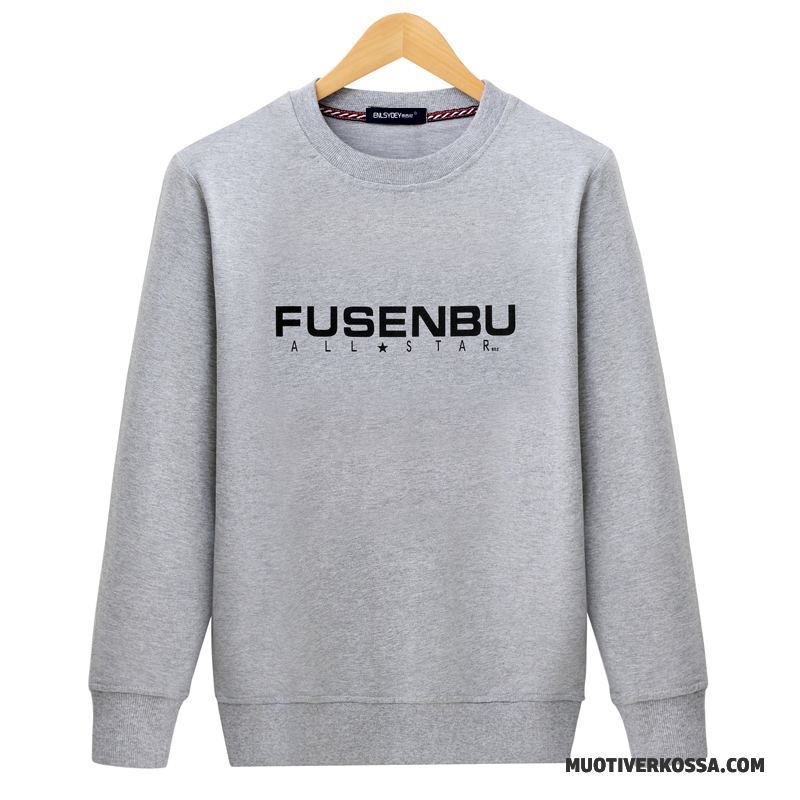 T-shirt Z Długim Rękawem Męskie Casual Szerokie Bluzy Z Kapturem Pullover Bawełna Długi Rękaw Szary