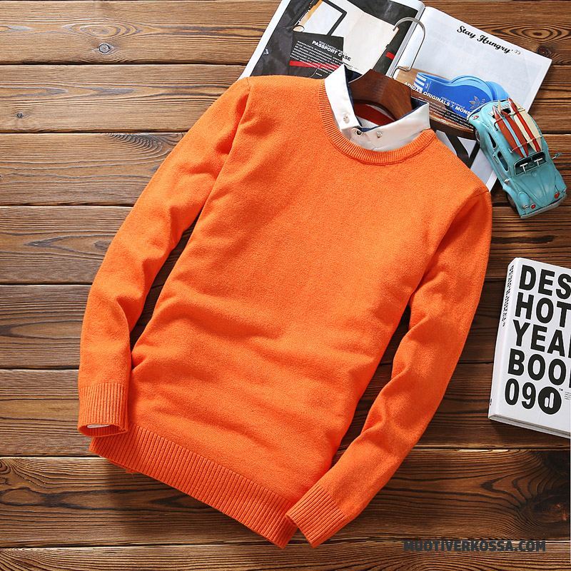 T-shirt Z Długim Rękawem Męskie Podkoszulek Slim Fit Długi Rękaw Topy Wiosna Młodzież Oranż Żółty