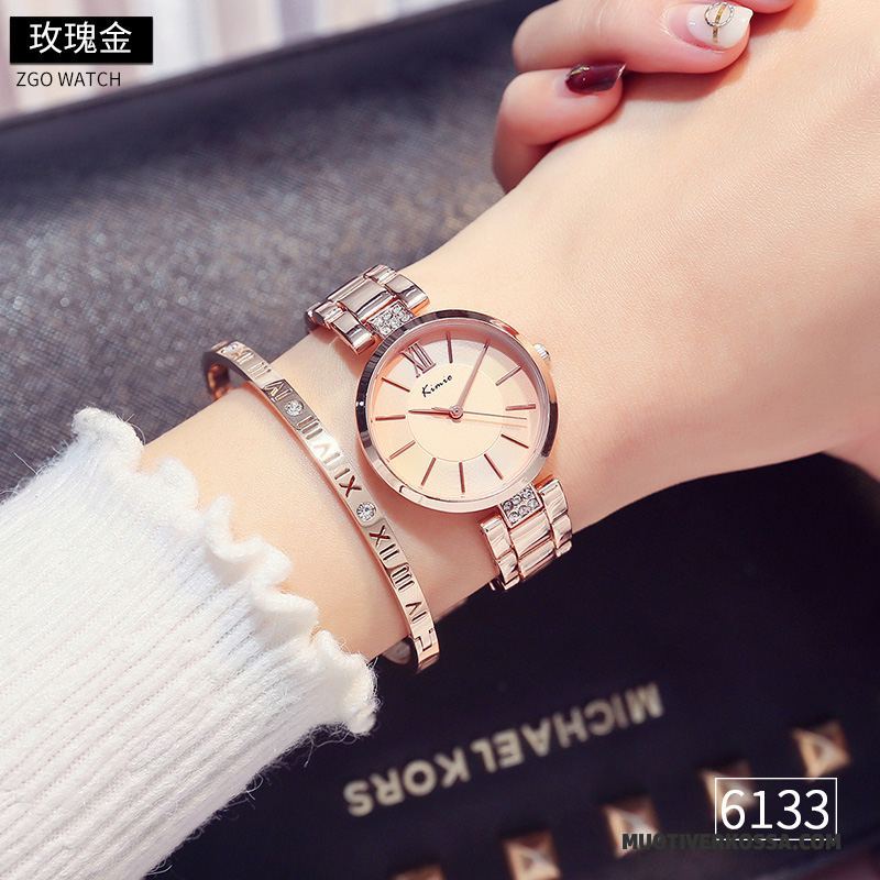Zegarek Damskie Eleganckie Matka Dziewczynka W Średnim Wieku Zegarek Na Rękę Trendy Szampan Róża Beżowy Złoty