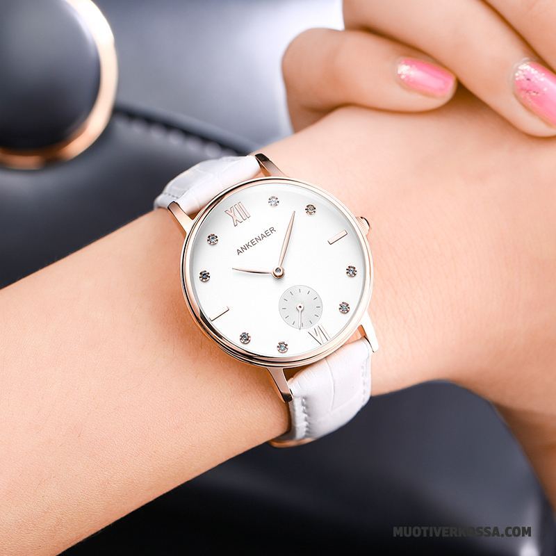 Zegarek Damskie Student Zegarek Kwarcowy Zegarek Na Rękę Prosty Damska Moda Biały