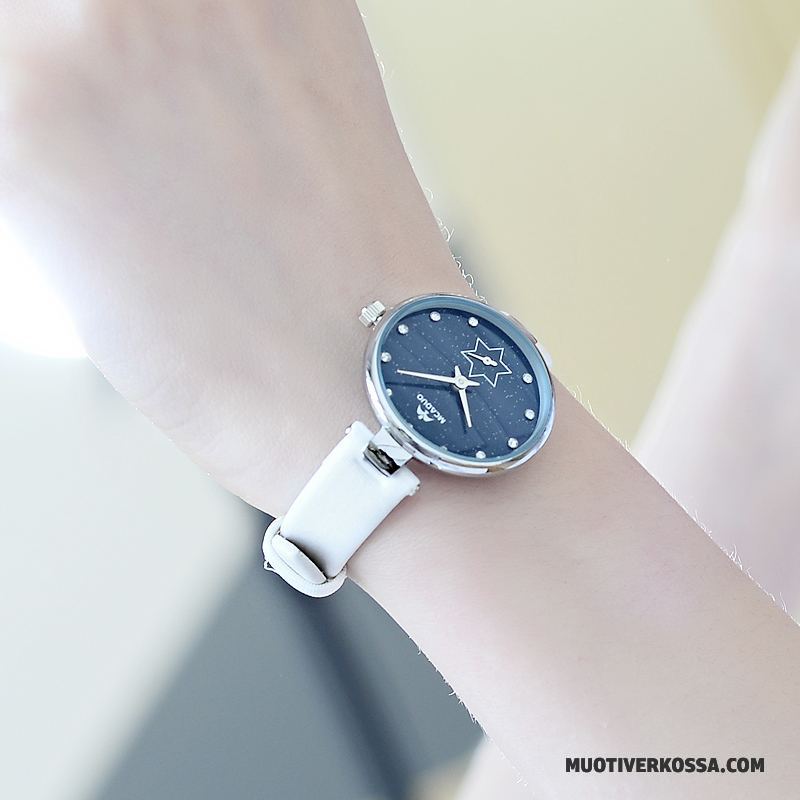 Zegarek Damskie Średni Świeży Trendy Zegarek Na Rękę Damska Prosty Niebieski
