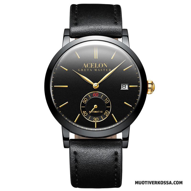 Zegarek Męskie Automatycznie Moda Zegarek Na Rękę Wodoodporny Biznes Oryginalne Złoty Czarny
