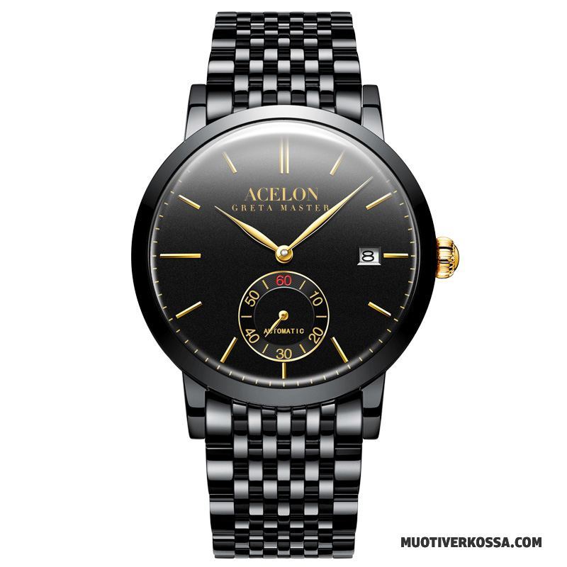 Zegarek Męskie Automatycznie Moda Zegarek Na Rękę Wodoodporny Biznes Oryginalne Złoty Czarny