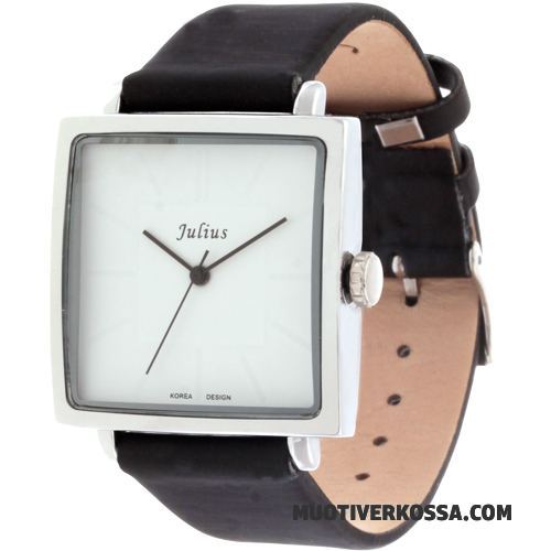 Zegarek Męskie Klasyczny Prosty Średni Zegarek Na Rękę Kwadratowy Damska Srebrny Biały