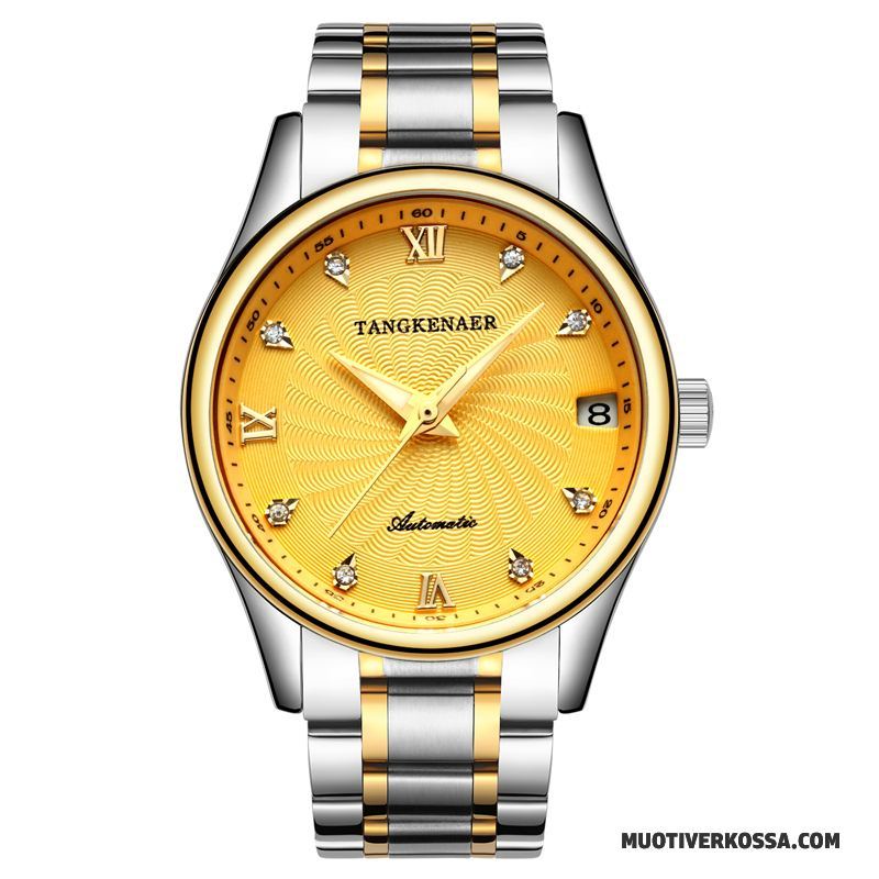 Zegarek Męskie Moda Cienkie Oryginalne Automatycznie Zegarek Na Rękę Paski Złoty Biały