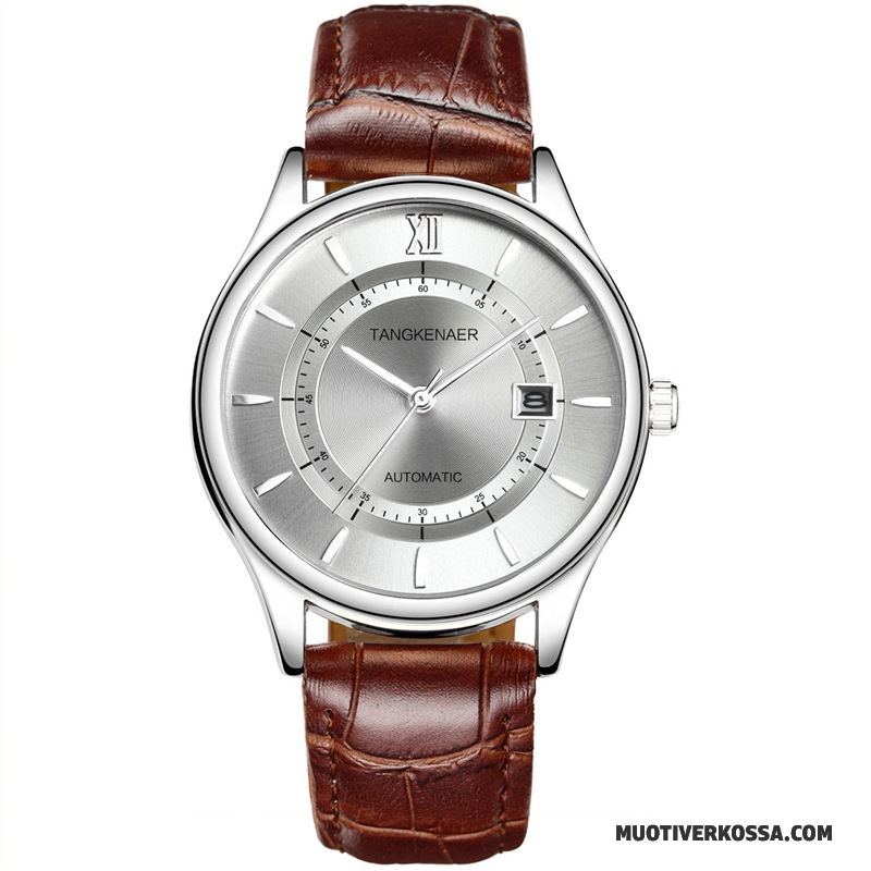 Zegarek Męskie Moda Cienkie Oryginalne Automatycznie Zegarek Na Rękę Paski Złoty Biały