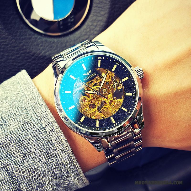 Zegarek Męskie Sportowe Moda Student Zegarek Na Rękę Trendy Wodoodporny Złoty