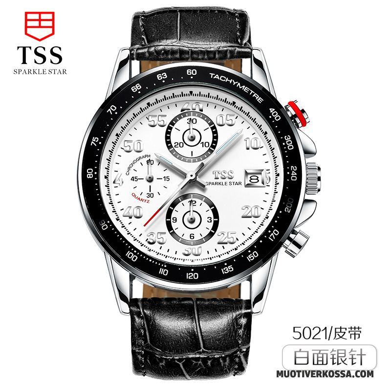 Zegarek Męskie Zegarek Kwarcowy Trendy Świecące Zegarek Na Rękę Stal Nierdzewna Sportowe Srebrny Biały