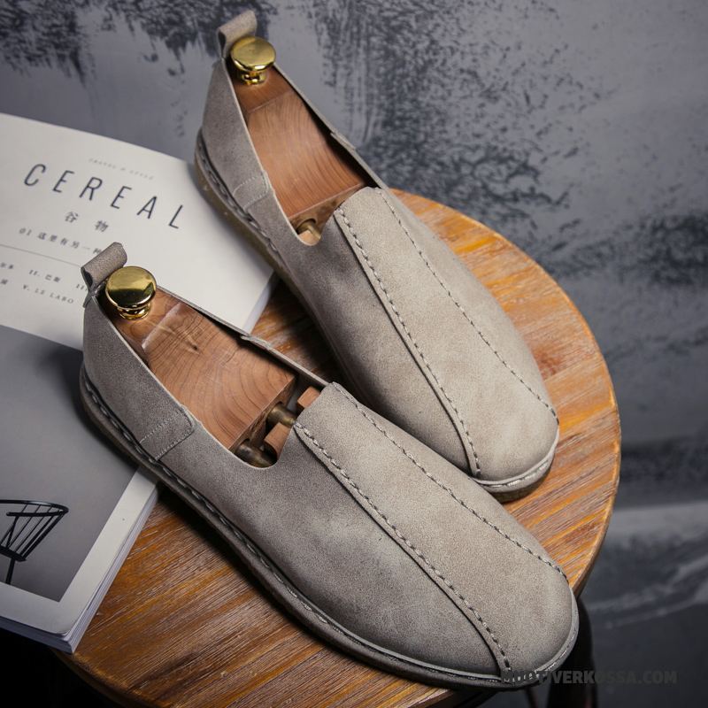 Mokasyny Męskie Tendencja Lato Slip On Buty Buty Żeglarskie Szary Czerwony