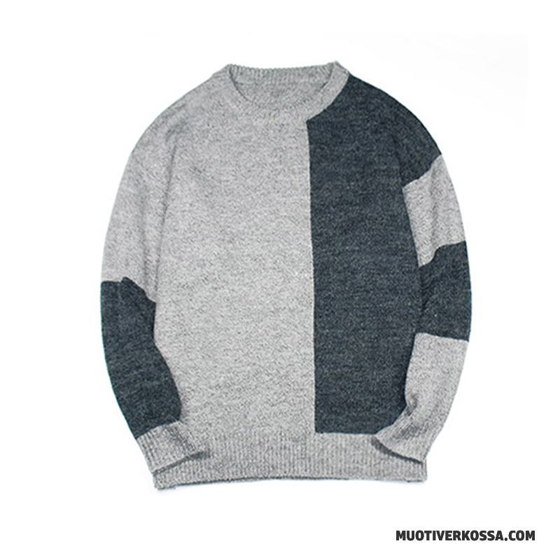 Sweter Męskie Tendencja Szerokie Vintage Swetry Student Świeży Szary